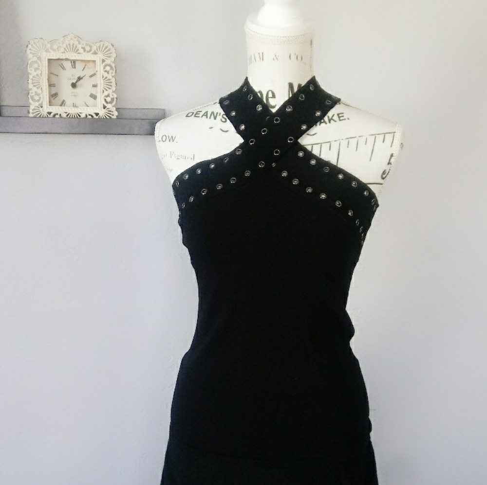 Autumn cashmere unique grommet crisscross halter